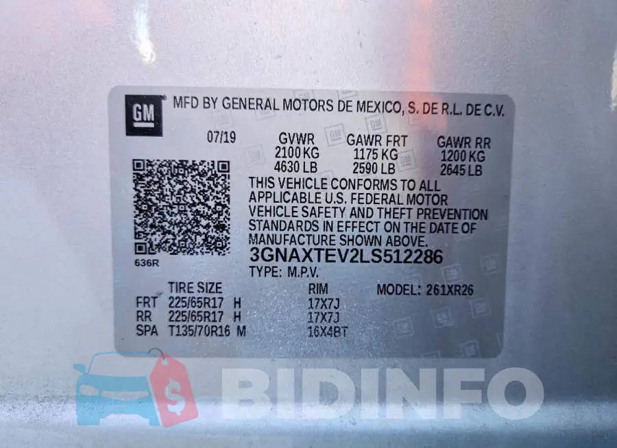 3GNAXTEV2LS512286 Photo# 14