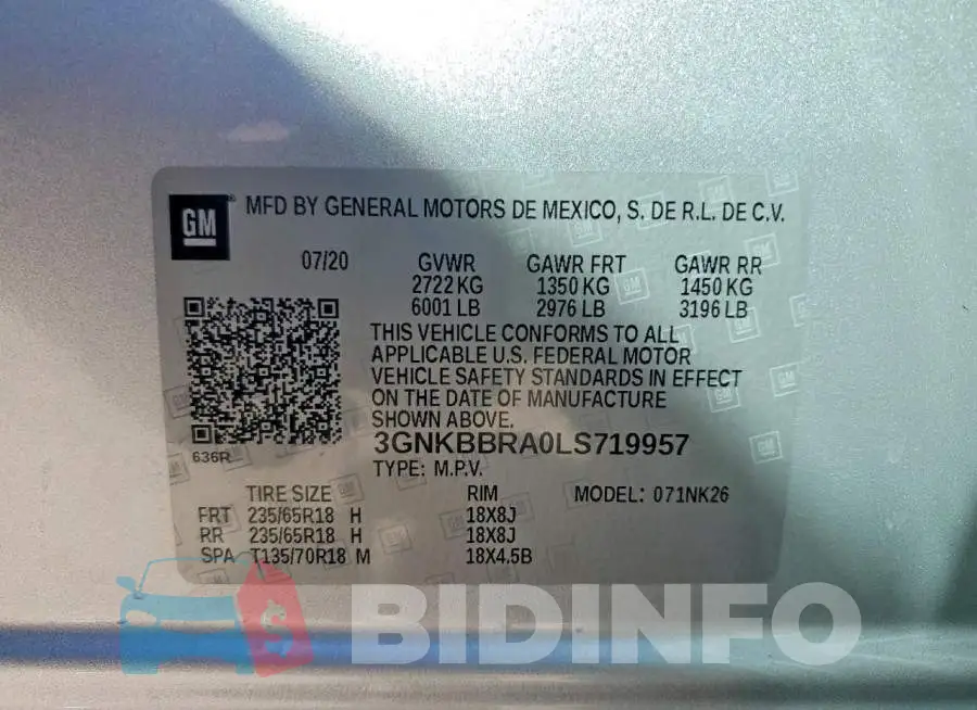3GNKBBRA0LS719957 Photo# 13
