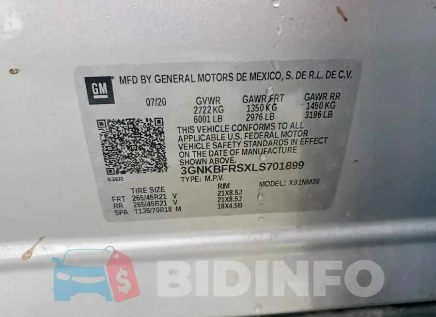 3GNKBFRSXLS701899 Photo# 13