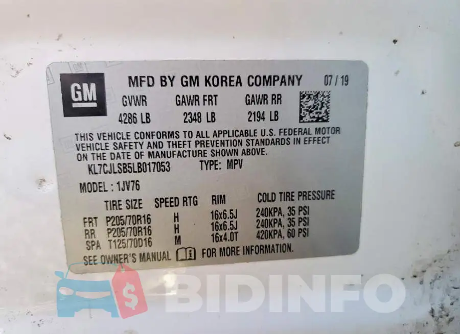 KL7CJLSB5LB017053 Photo# 13