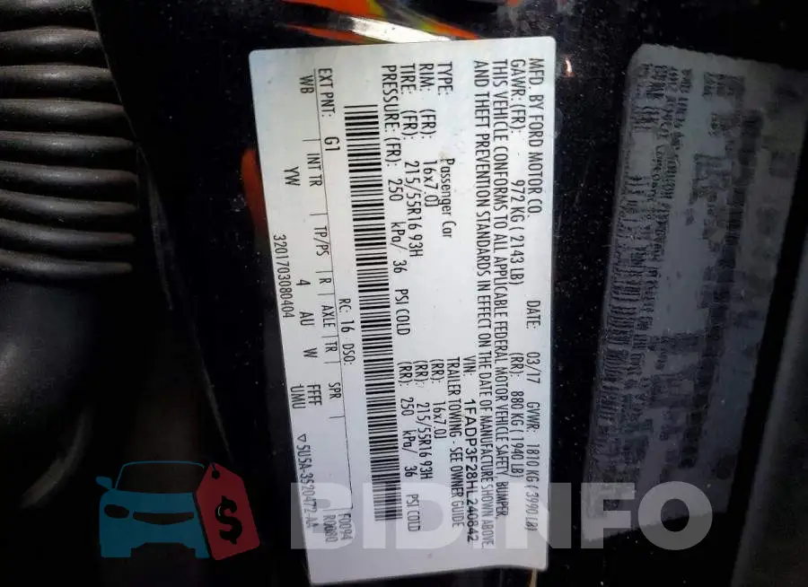 1FADP3F28HL240842 Photo# 12