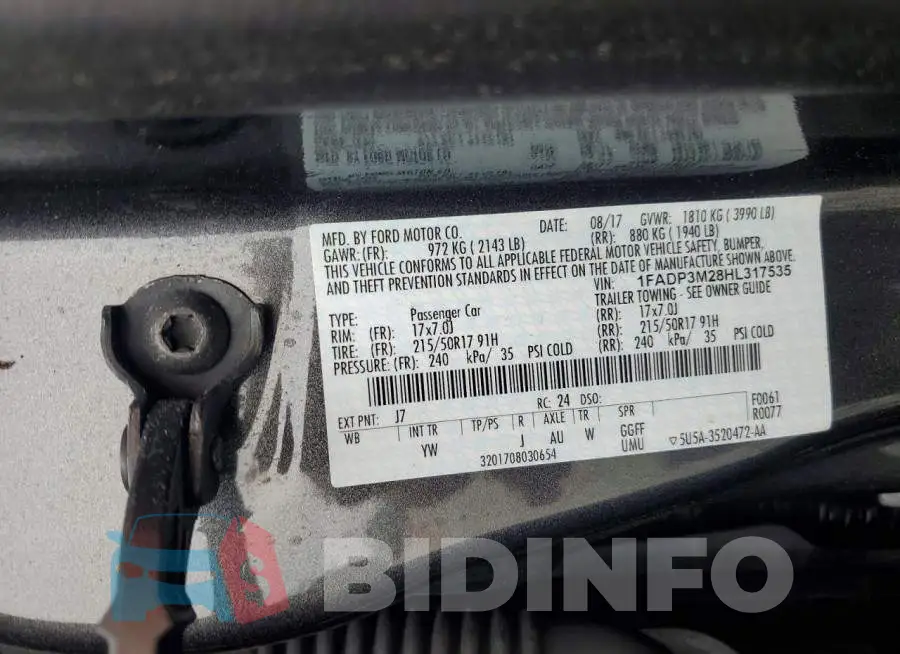 1FADP3M28HL317535 Photo# 12