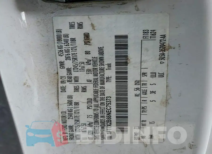 1FT7X2B66NEC75373 Photo# 12