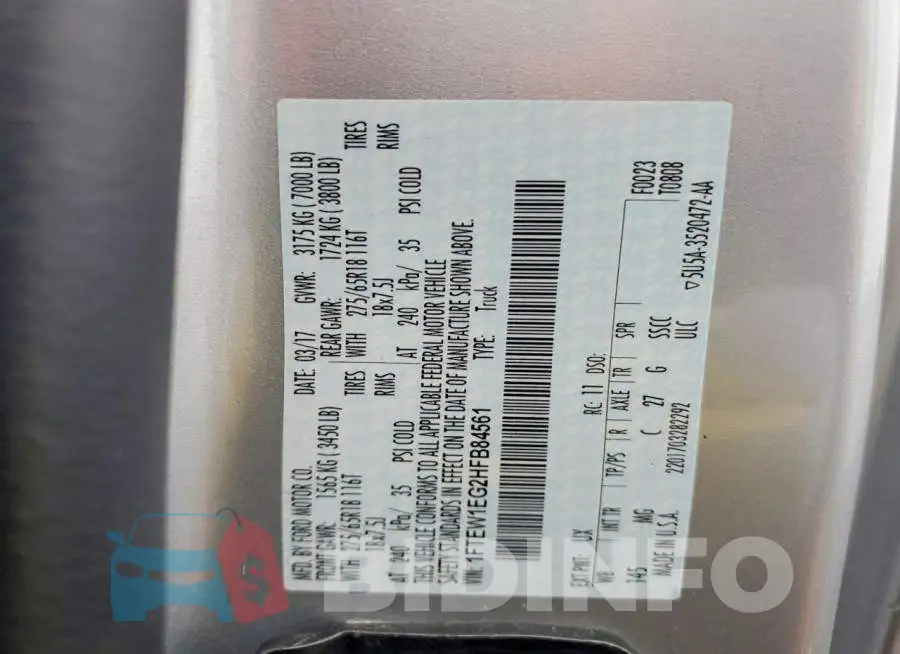 1FTEW1EG2HFB84561 Photo# 12