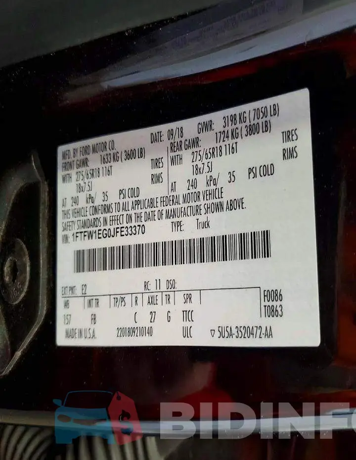 1FTFW1EG0JFE33370 Photo# 12