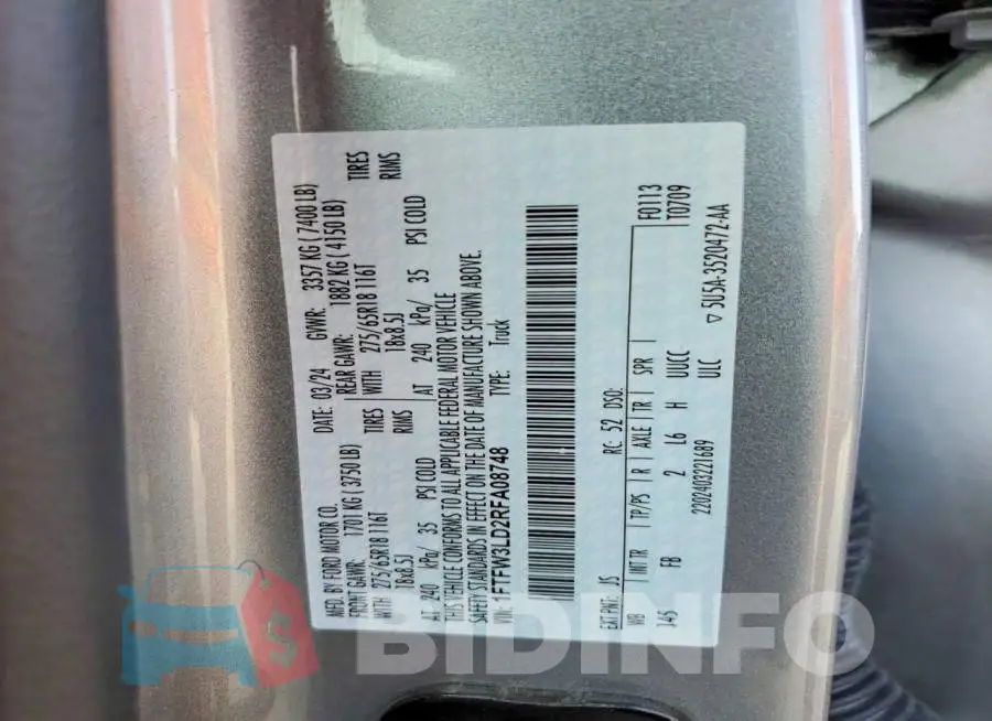 1FTFW3LD2RFA08748 Photo# 13
