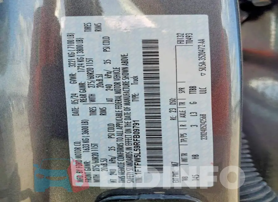 1FTFW5L59RFB09791 Photo# 14