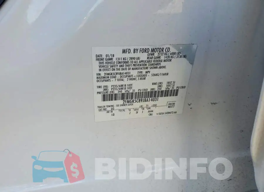 2FMGK5C89JBA14031 Photo# 12