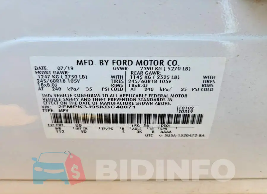 2FMPK3J95KBC48071 Photo# 14