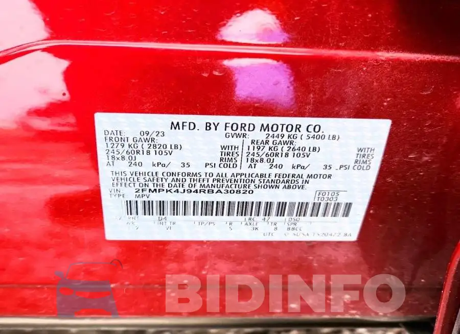 2FMPK4J94RBA30820 Photo# 13