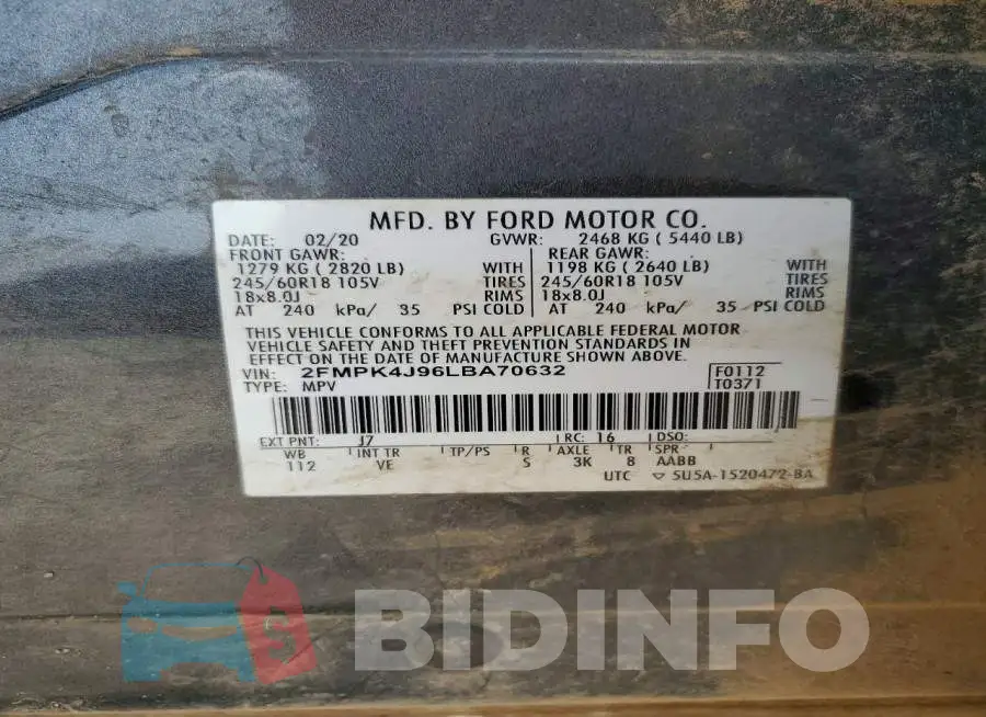 2FMPK4J96LBA70632 Photo# 13