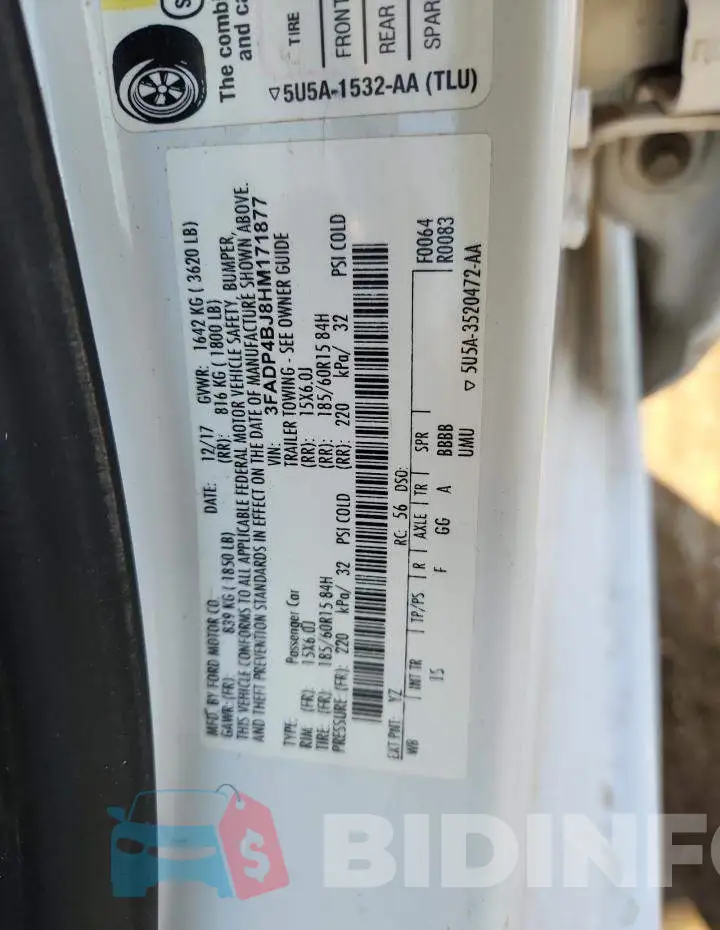 3FADP4BJ8HM171877 Photo# 12