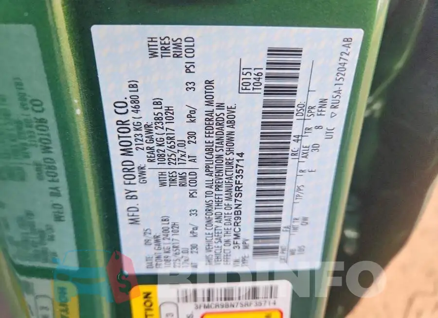 3FMCR9BN7SRF35714 Photo# 14