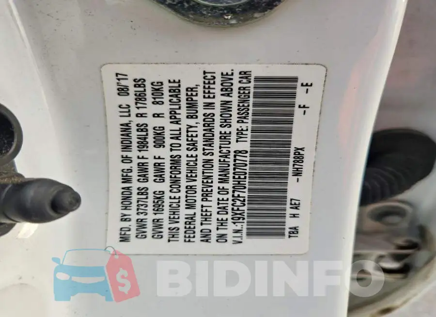 19XFC2F70HE070778 Photo# 12