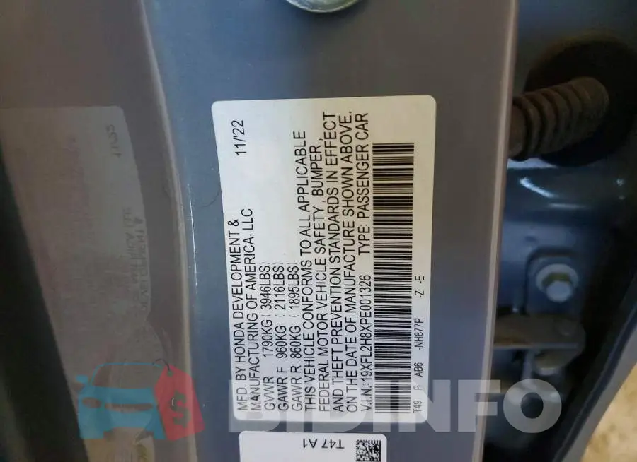 19XFL2H8XPE001326 Photo# 13