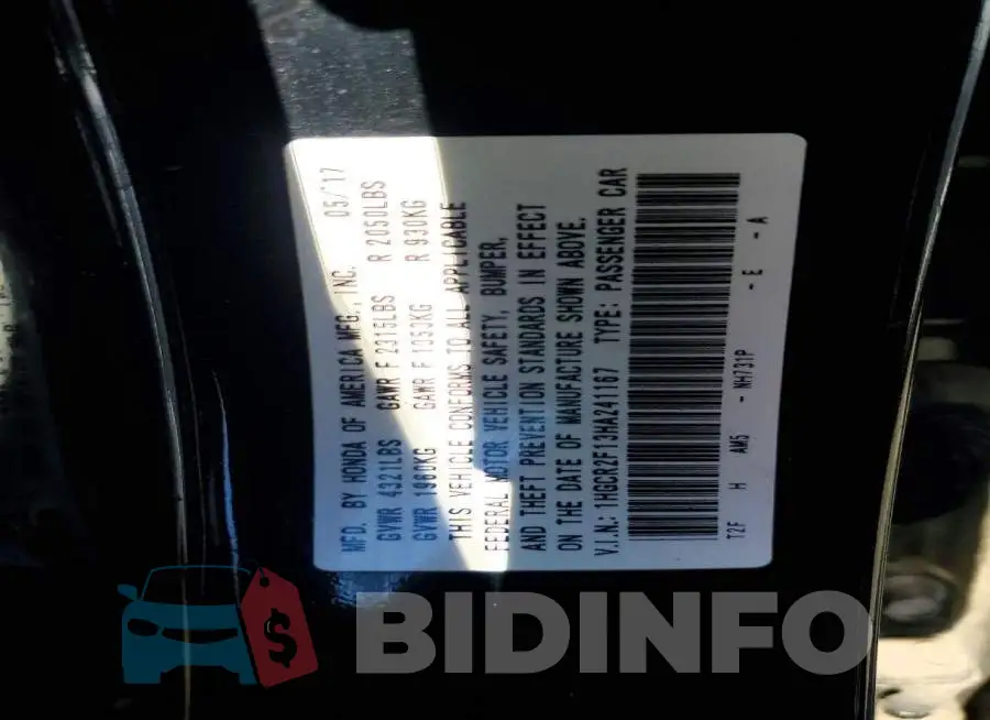 1HGCR2F13HA241167 Photo# 12
