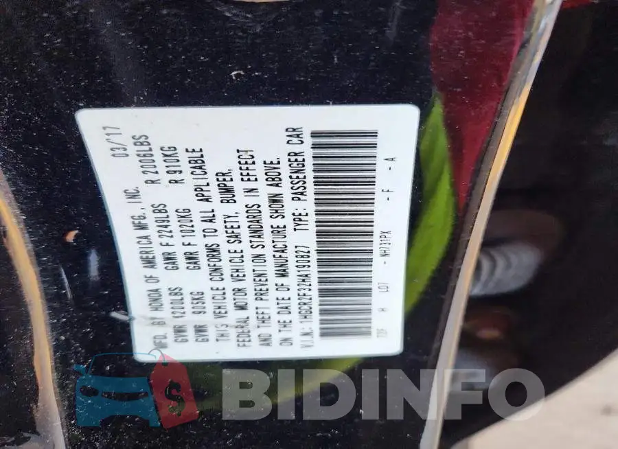 1HGCR2F32HA190827 Photo# 12