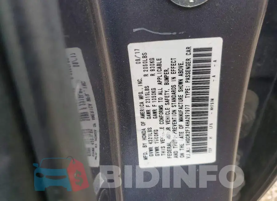 1HGCR2F74HA297977 Photo# 12