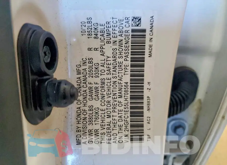 2HGFC1E55LH708564 Photo# 13
