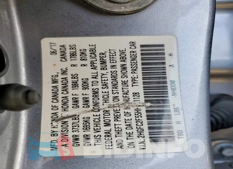 2HGFC2F55HH551128 Photo# 12