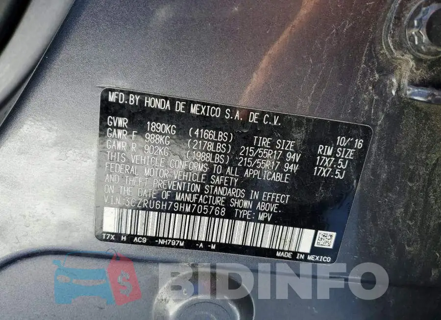 3CZRU6H79HM705768 Photo# 13