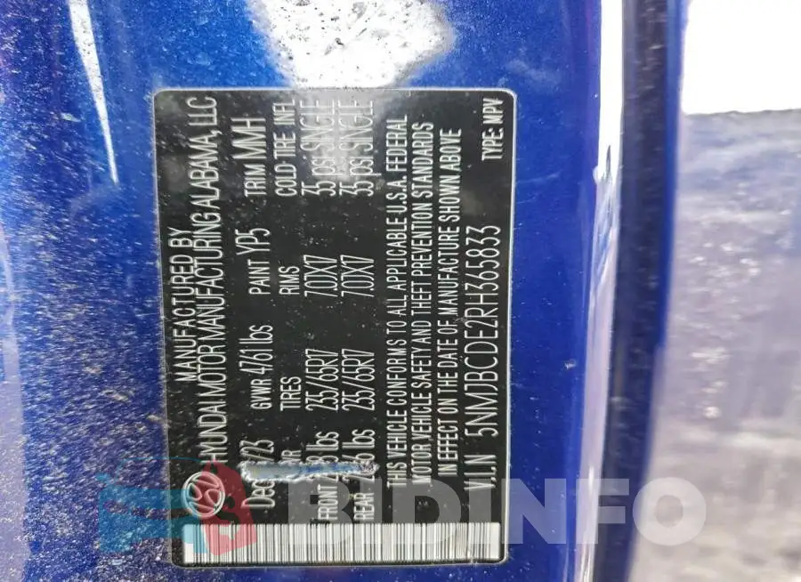 5NMJBCDE2RH365833 Photo# 13