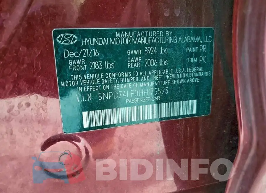 5NPD74LF0HH175593 Photo# 13