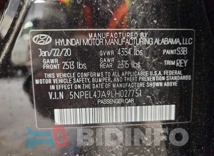 5NPEL4JA9LH027751 Photo# 12
