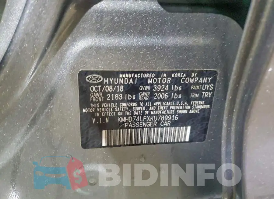 KMHD74LFXKU789916 Photo# 12