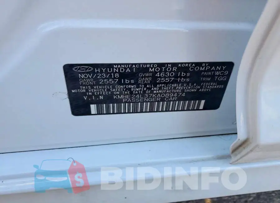 KMHE24L37KA089474 Photo# 12
