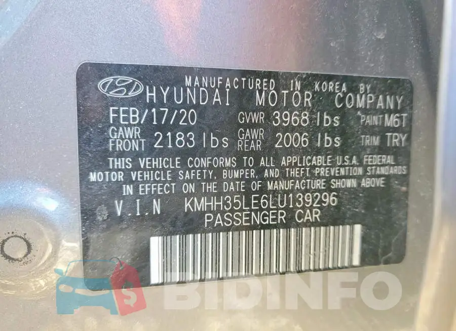 KMHH35LE6LU139296 Photo# 12