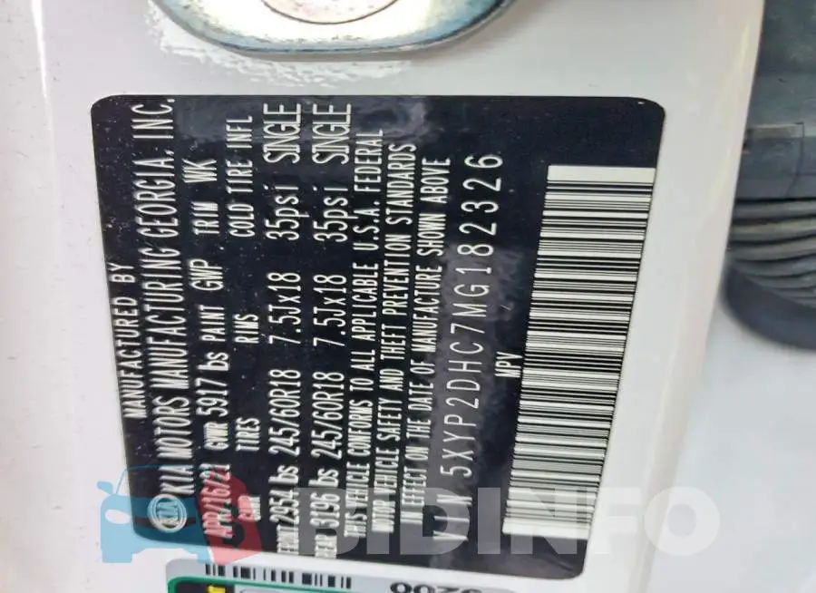 5XYP2DHC7MG182326 Photo# 12