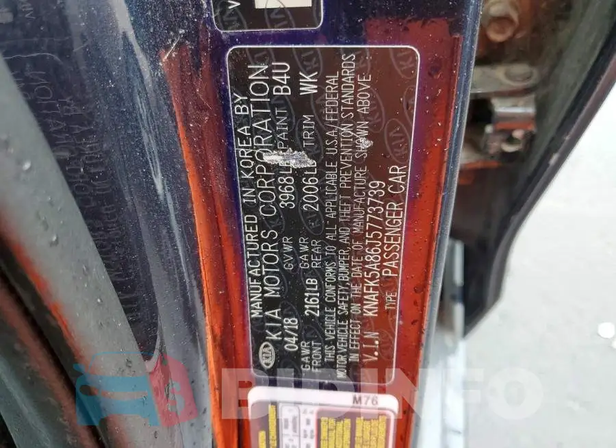 KNAFK5A86J5773739 Photo# 12