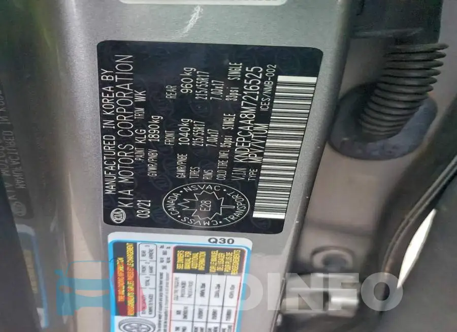 KNDEPCAA8M7216525 Photo# 14