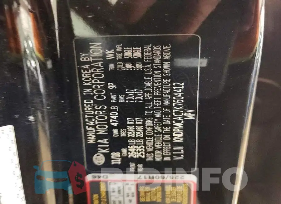 KNDPMCAC7K7604412 Photo# 12