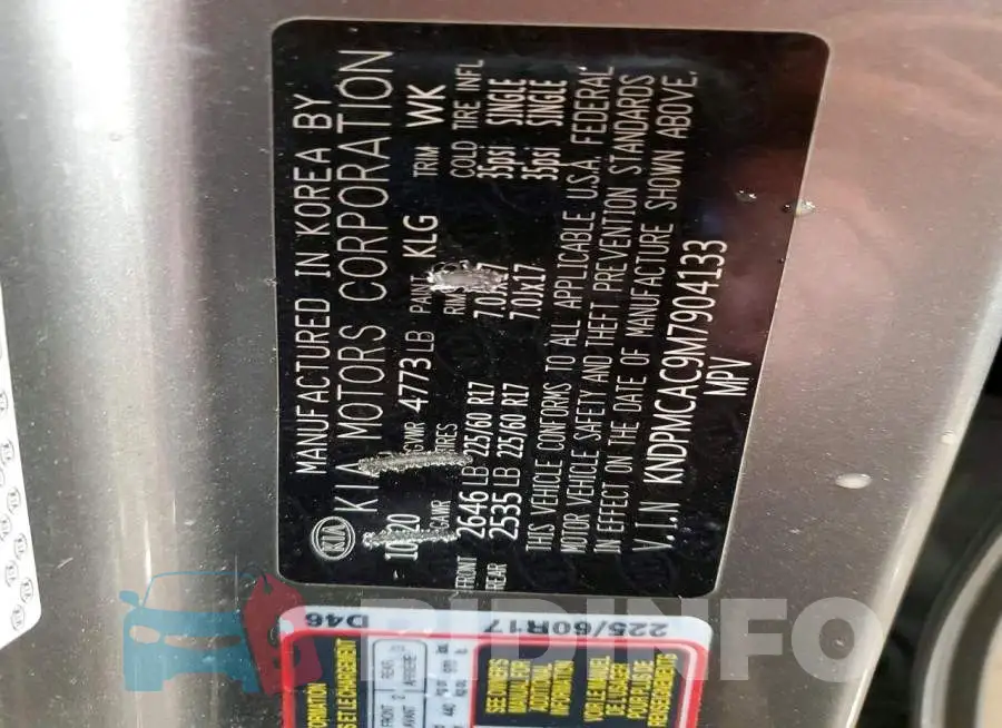 KNDPMCAC9M7904133 Photo# 13