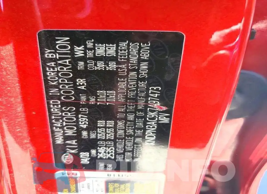 KNDPN3AC9K7497473 Photo# 13