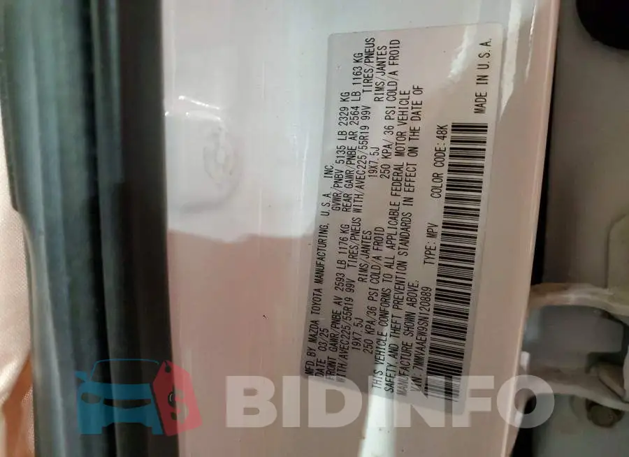 7MMVAAEW9SN120889 Photo# 13