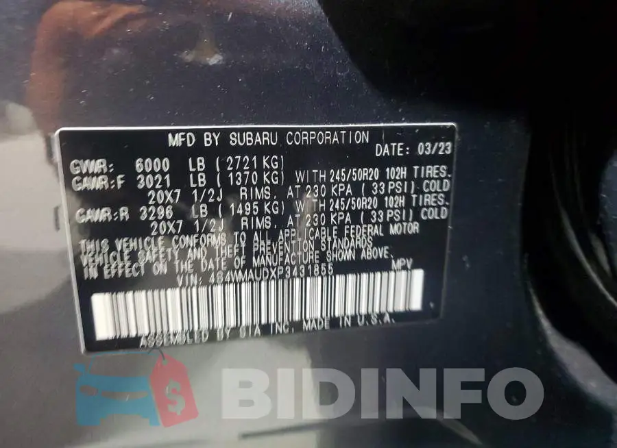 4S4WMAUDXP3431855 Photo# 14