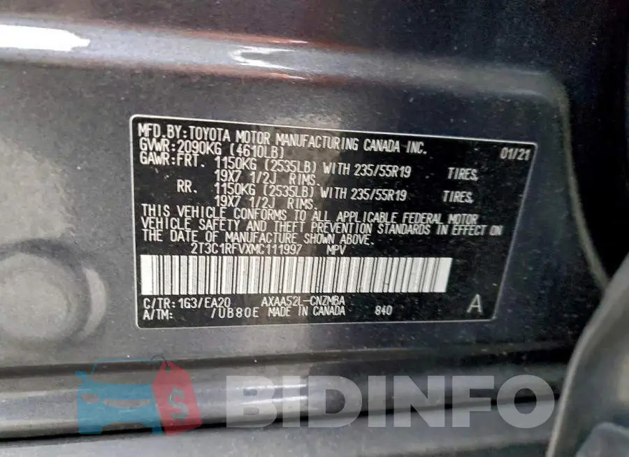 2T3C1RFVXMC111997 Photo# 14