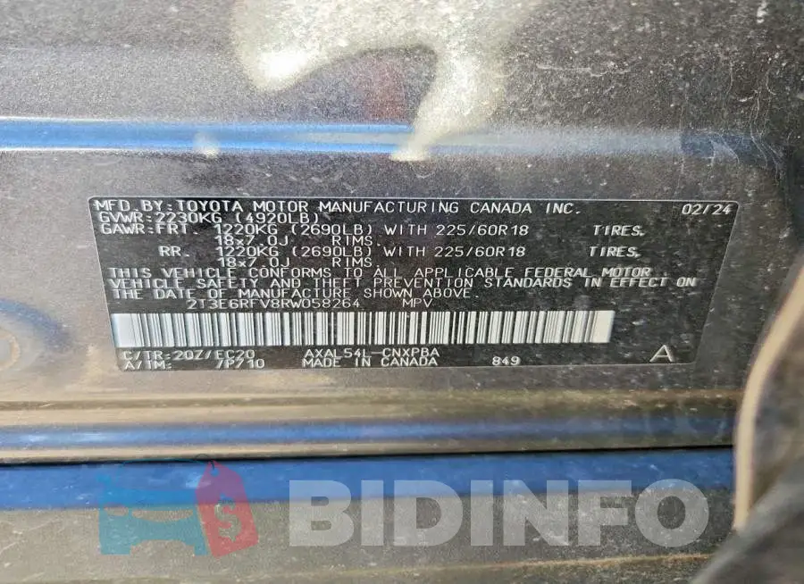 2T3E6RFV8RW058264 Photo# 13