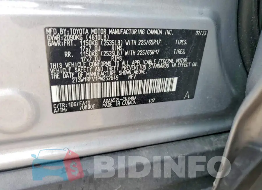 2T3W1RFV1PW252649 Photo# 14