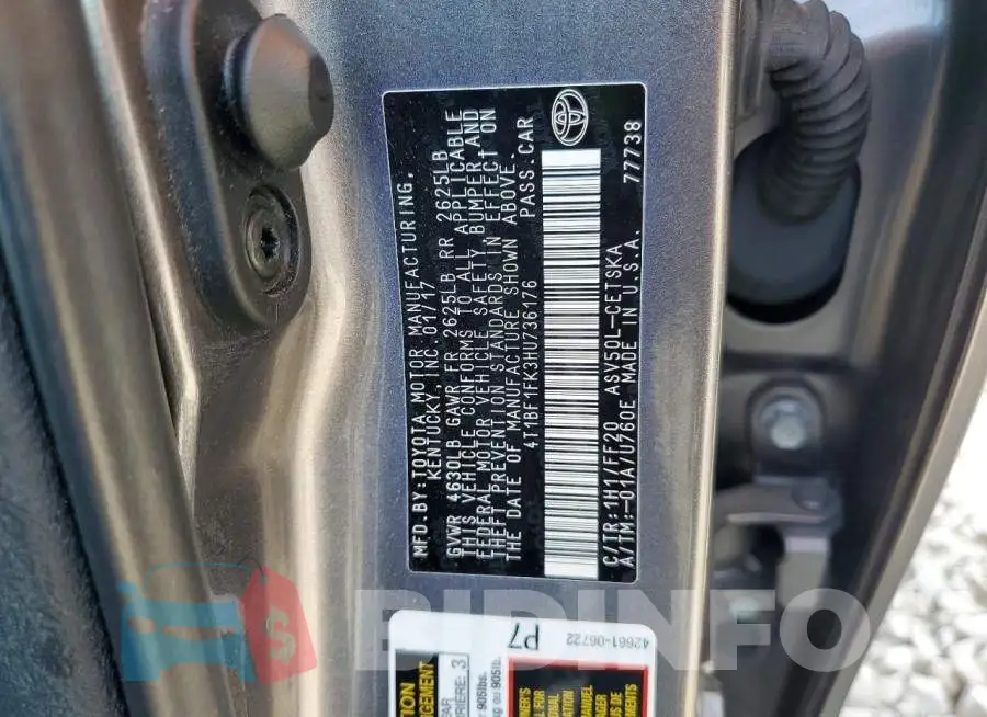 4T1BF1FK3HU736176 Photo# 13