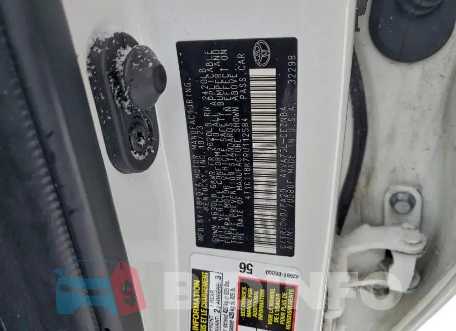 4T1C11BK7RU112584 Photo# 12
