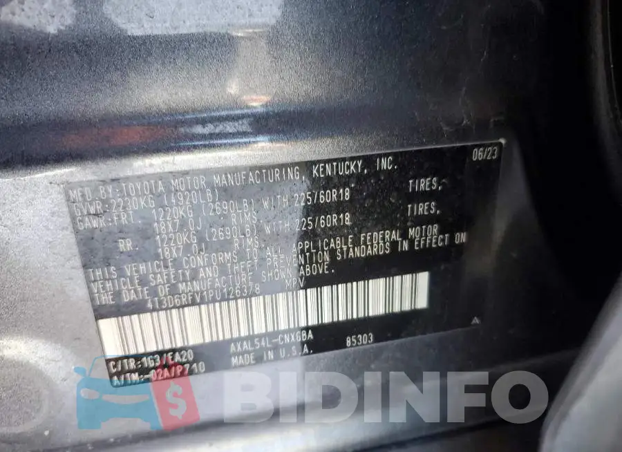 4T3D6RFV1PU126378 Photo# 11