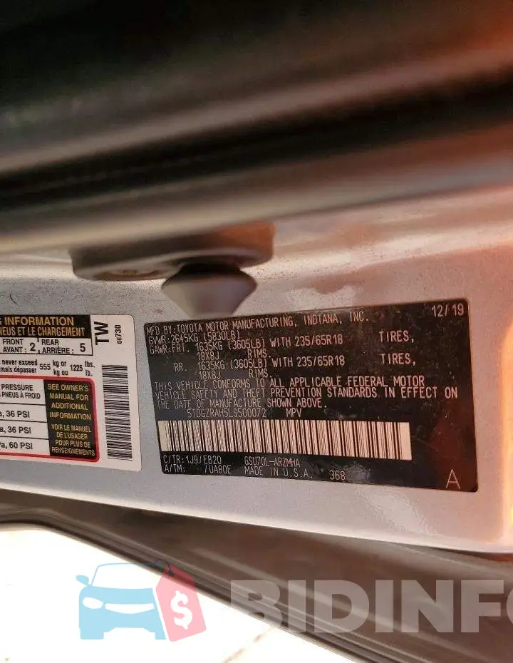 5TDGZRAH5LS500072 Photo# 13