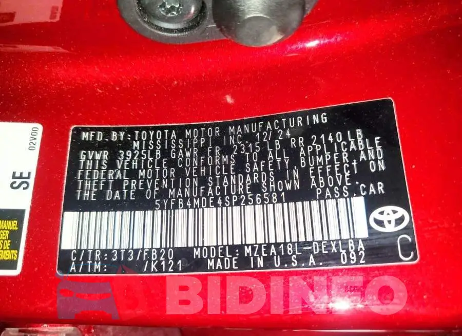 5YFB4MDE4SP256581 Photo# 12