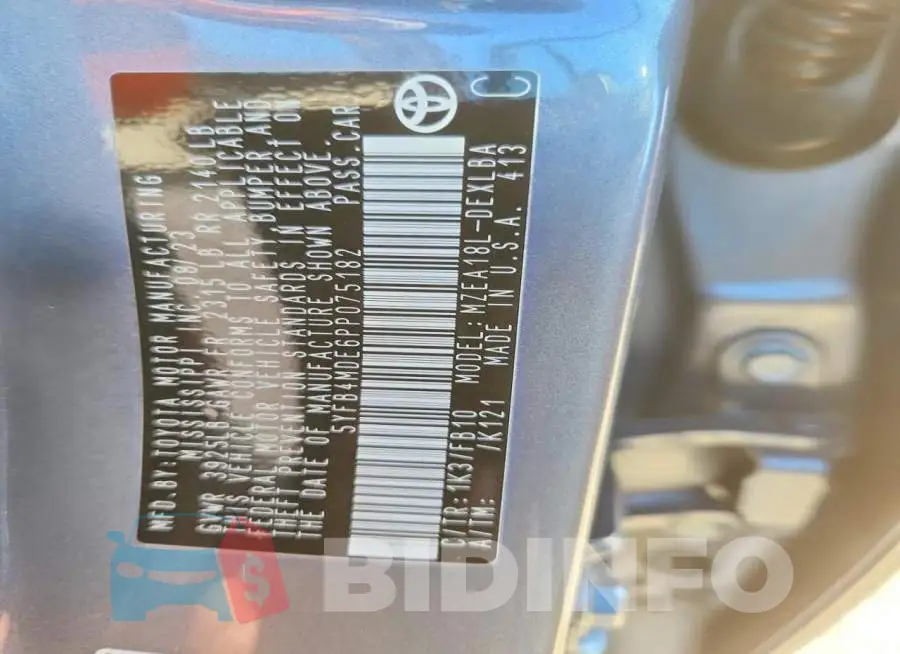5YFB4MDE6PP075182 Photo# 12