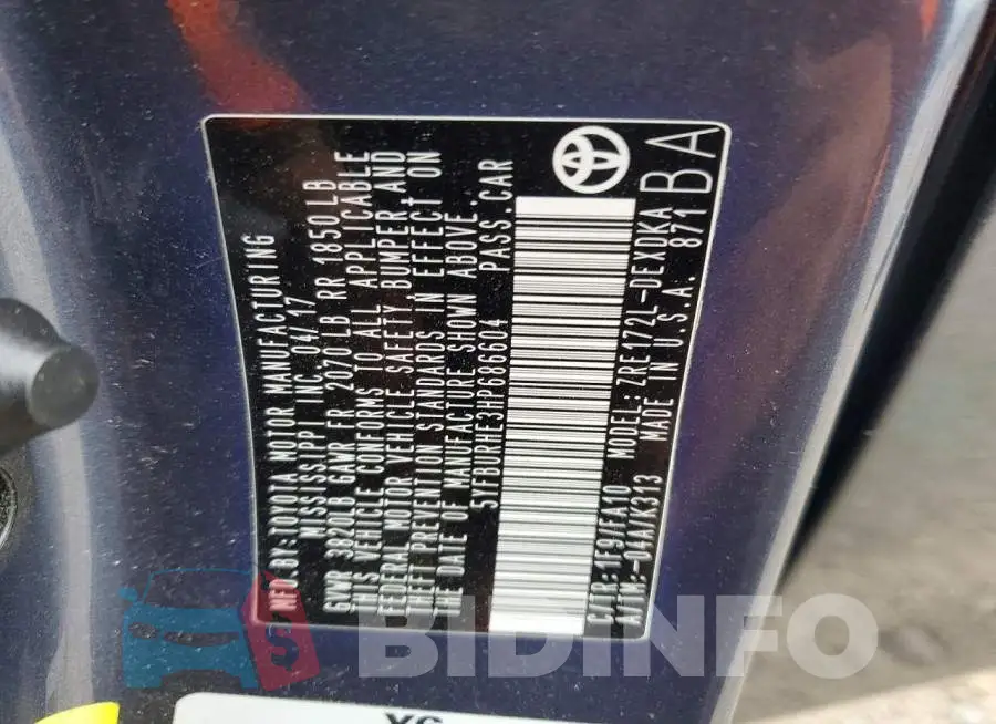 5YFBURHE3HP686604 Photo# 13