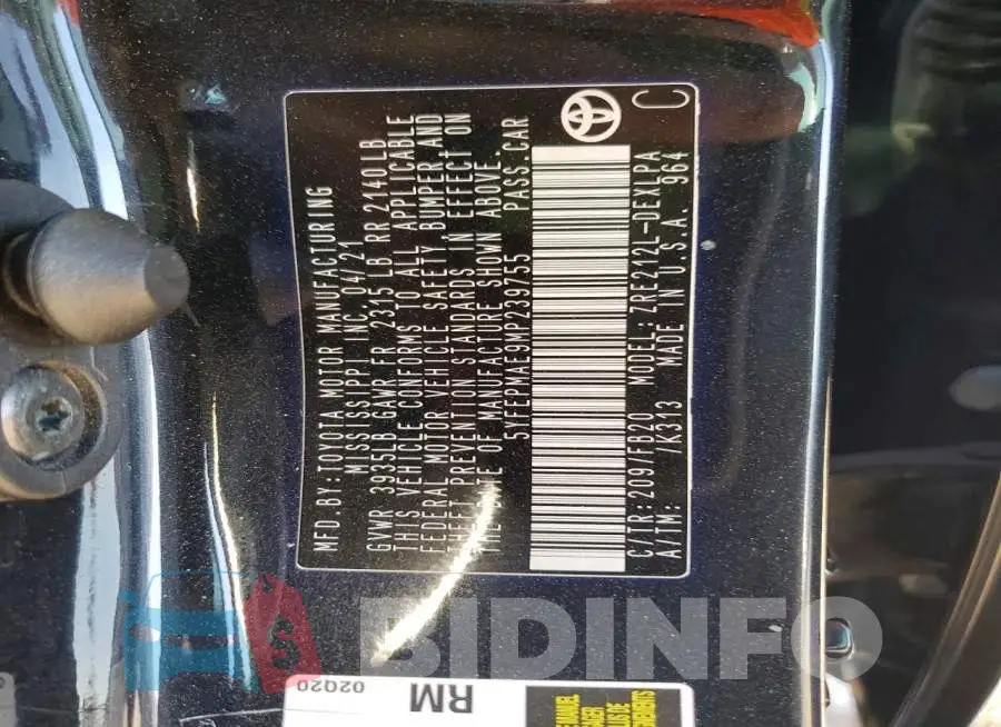 5YFEPMAE9MP239755 Photo# 13